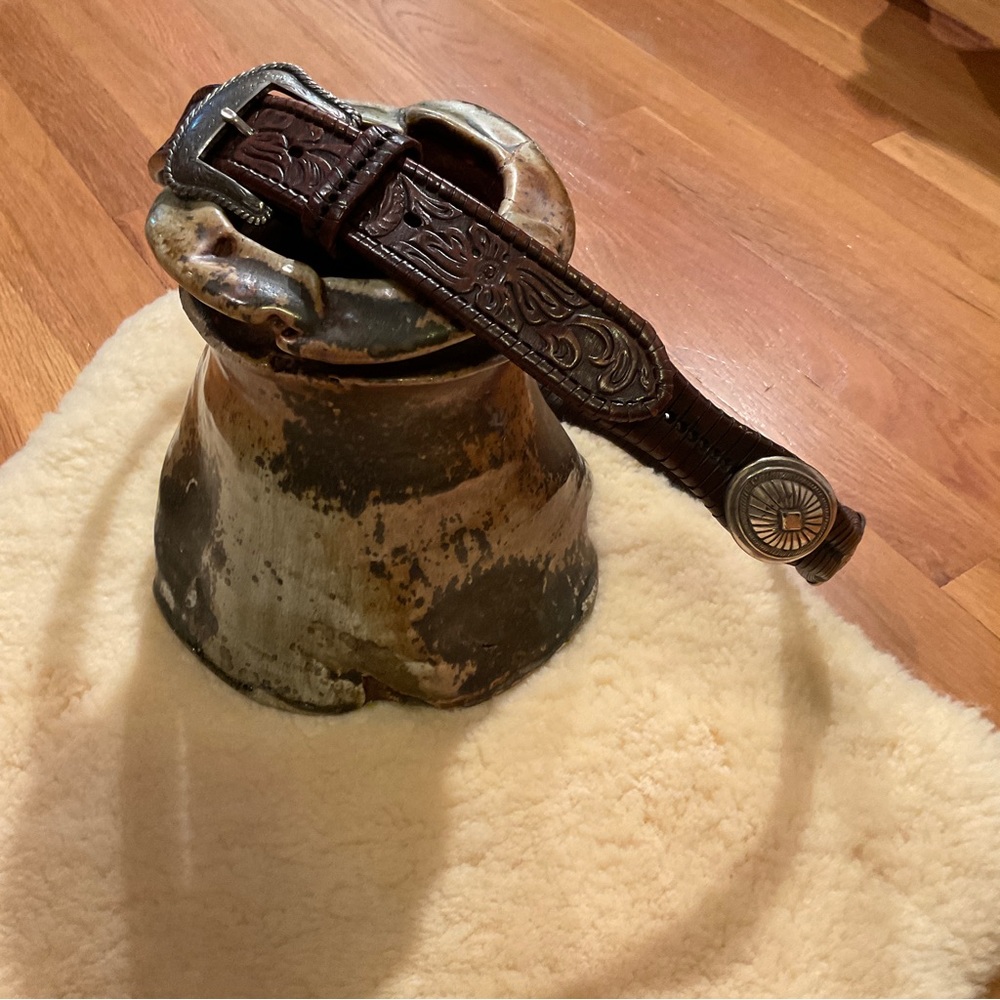 Justin brown leather concho belt